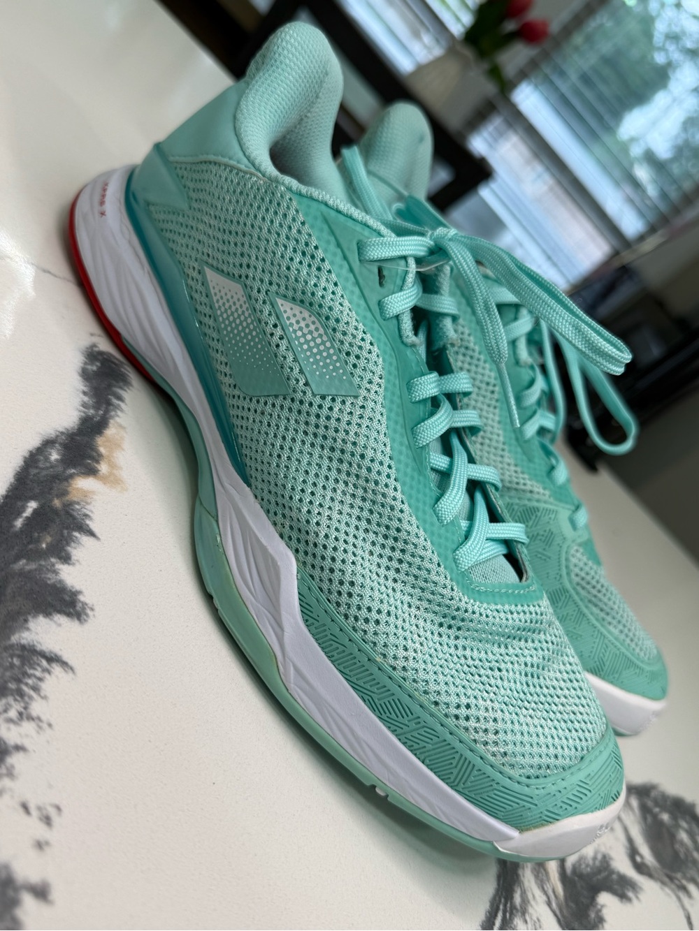 Babolat Jet Tere Shoes Womens 9 Green Tennis Pickleball Court Trainers Comfort - Picture 3 of 6